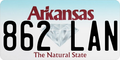AR license plate 862LAN