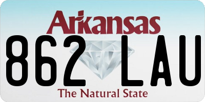 AR license plate 862LAU