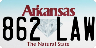 AR license plate 862LAW