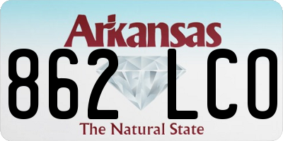 AR license plate 862LCO