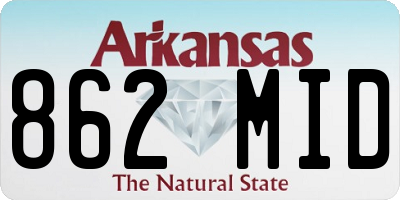 AR license plate 862MID