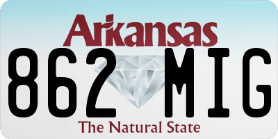 AR license plate 862MIG