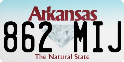 AR license plate 862MIJ