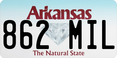 AR license plate 862MIL