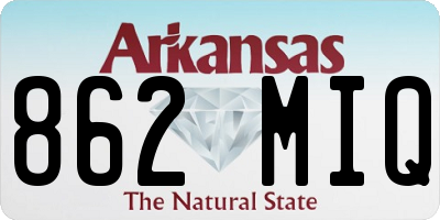 AR license plate 862MIQ