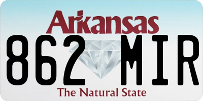 AR license plate 862MIR