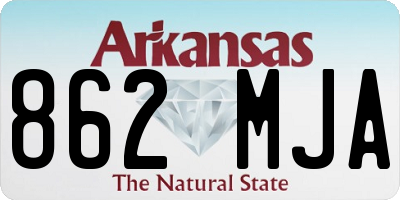 AR license plate 862MJA