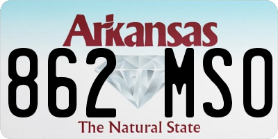 AR license plate 862MSO