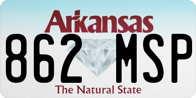 AR license plate 862MSP