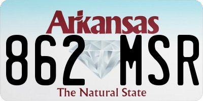AR license plate 862MSR