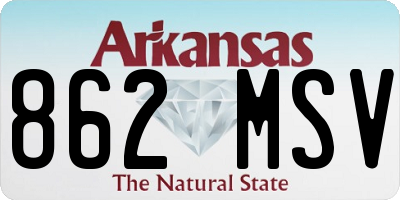 AR license plate 862MSV