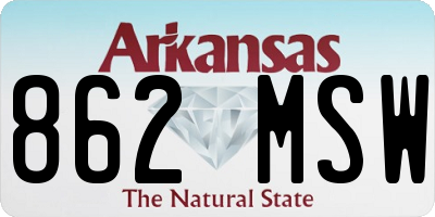 AR license plate 862MSW