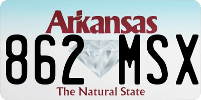 AR license plate 862MSX