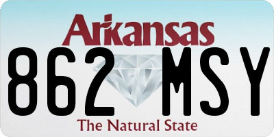 AR license plate 862MSY