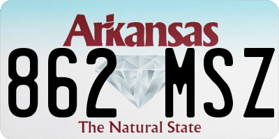 AR license plate 862MSZ