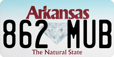 AR license plate 862MUB
