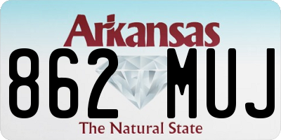 AR license plate 862MUJ