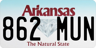 AR license plate 862MUN