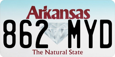 AR license plate 862MYD