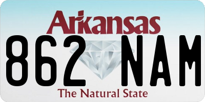 AR license plate 862NAM