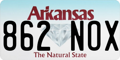 AR license plate 862NOX