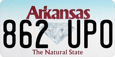 AR license plate 862UPO