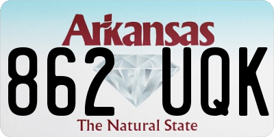 AR license plate 862UQK