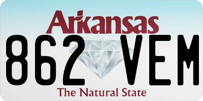 AR license plate 862VEM