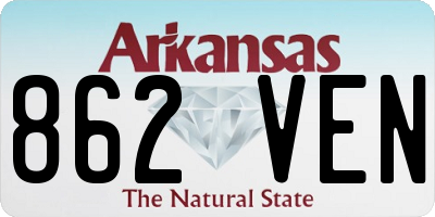 AR license plate 862VEN