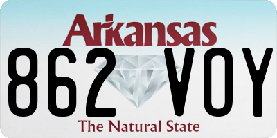 AR license plate 862VOY