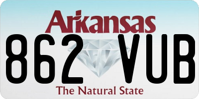 AR license plate 862VUB