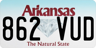 AR license plate 862VUD
