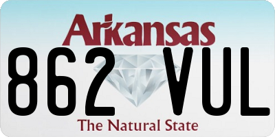 AR license plate 862VUL