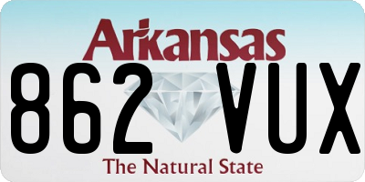 AR license plate 862VUX