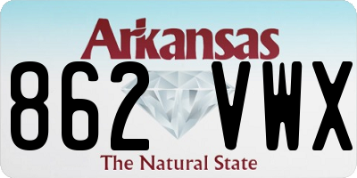 AR license plate 862VWX