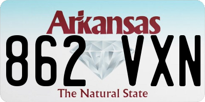 AR license plate 862VXN