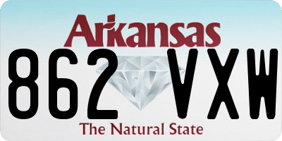AR license plate 862VXW