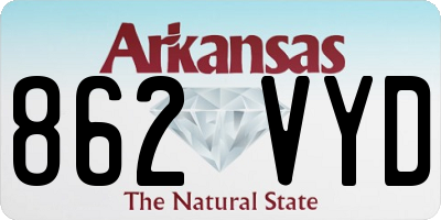 AR license plate 862VYD