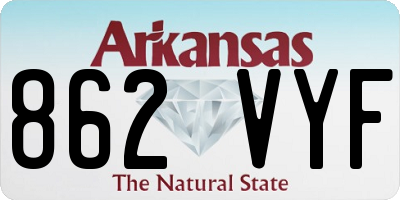 AR license plate 862VYF