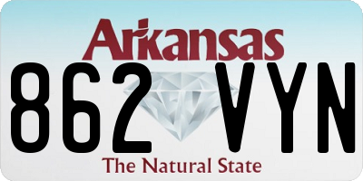 AR license plate 862VYN