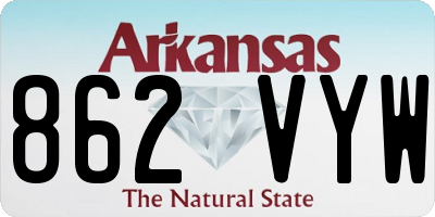 AR license plate 862VYW