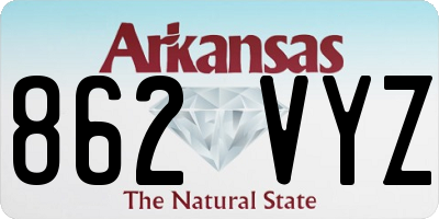 AR license plate 862VYZ