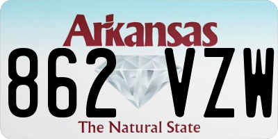 AR license plate 862VZW