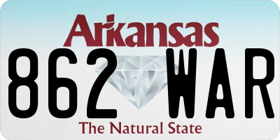 AR license plate 862WAR