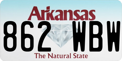 AR license plate 862WBW
