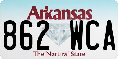 AR license plate 862WCA