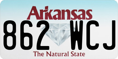 AR license plate 862WCJ