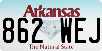 AR license plate 862WEJ
