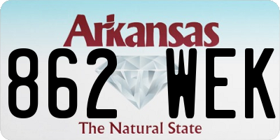 AR license plate 862WEK