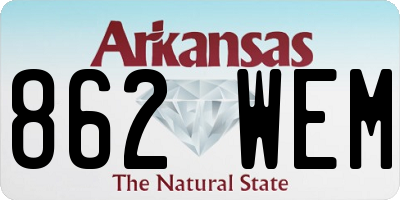 AR license plate 862WEM
